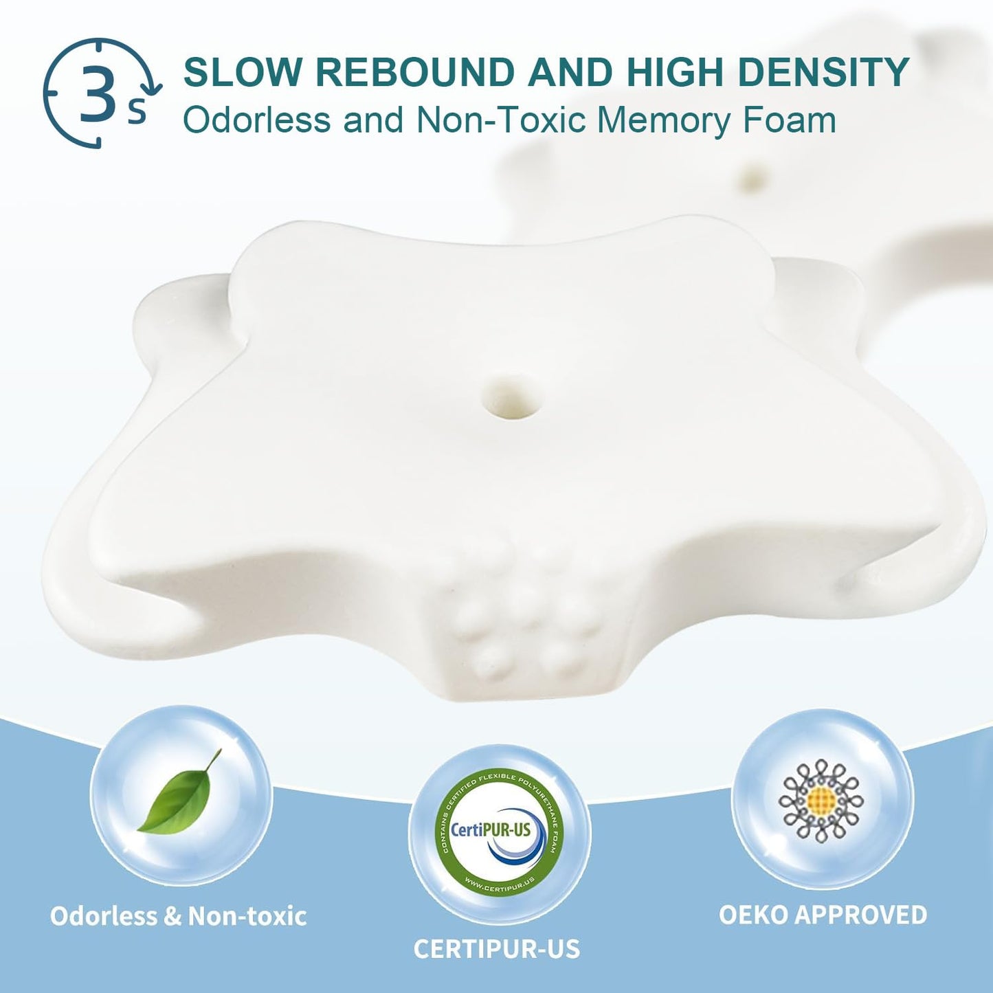 CHxxy Cervical Pillow for Neck Pain Relief, Memory Foam Pillows, Ergonomic Contour Bed Pillow, Soft for Side Sleep Stomach Sleeping and Back Sleepers-Queen Size Grey&Grey