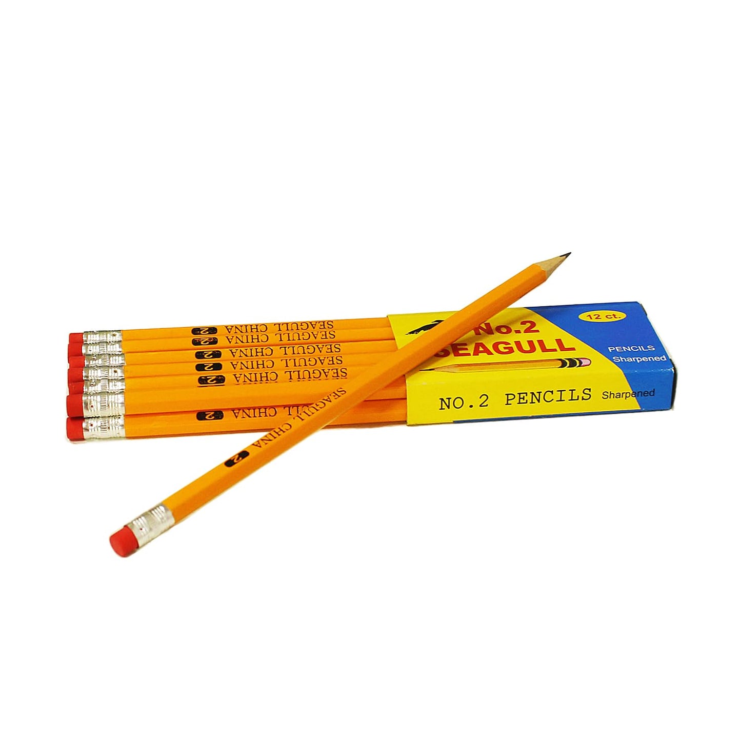 Seagull 576 Count Bulk Pack Pencils Pre-sharpened with Erasers Bulk Yellow Pencils for Back to School Teacher Supplies, No. 2 HB for Writing Drawing Sketching (4 Boxes of 144)