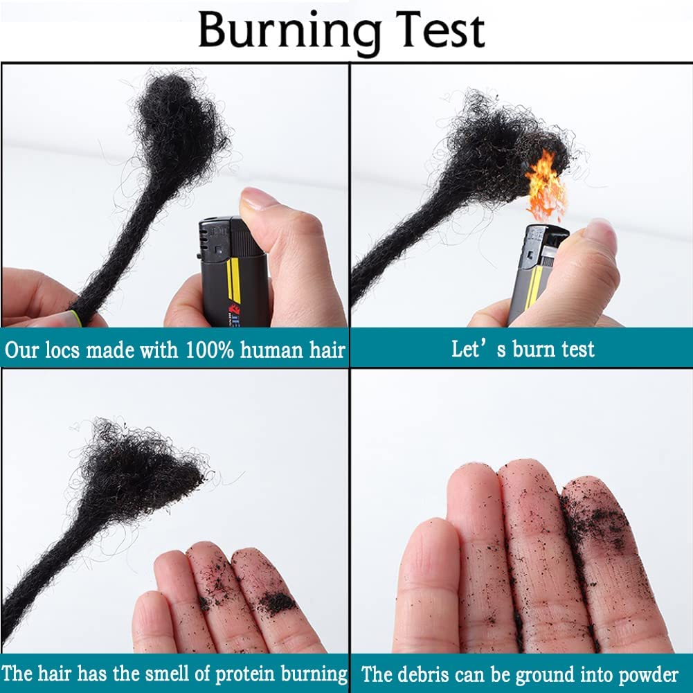 0.4cm Width Dreadlock Extensions 12 Inch 30 Strands 100% Permanent Loc Extensions Human Hair with Curly Ends Natural Black Curly Locs Human Hair Can Be Dyed Bleached Curled And Twisted