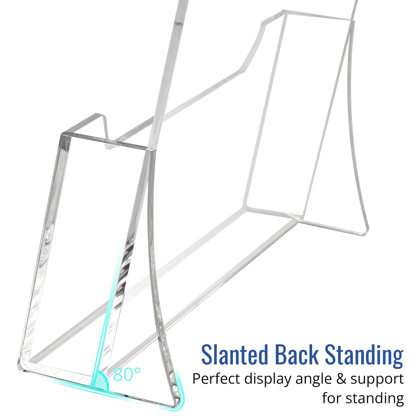 SUNQEBO Acrylic Brochure Holder 8.5 x 11 inch 4 Pack, Clear Acrylic Plastic Flyer Holders for Literature Magazine Pamphlet Booklet Menu Journals Display Stand Desk Holder Countertop Organizer