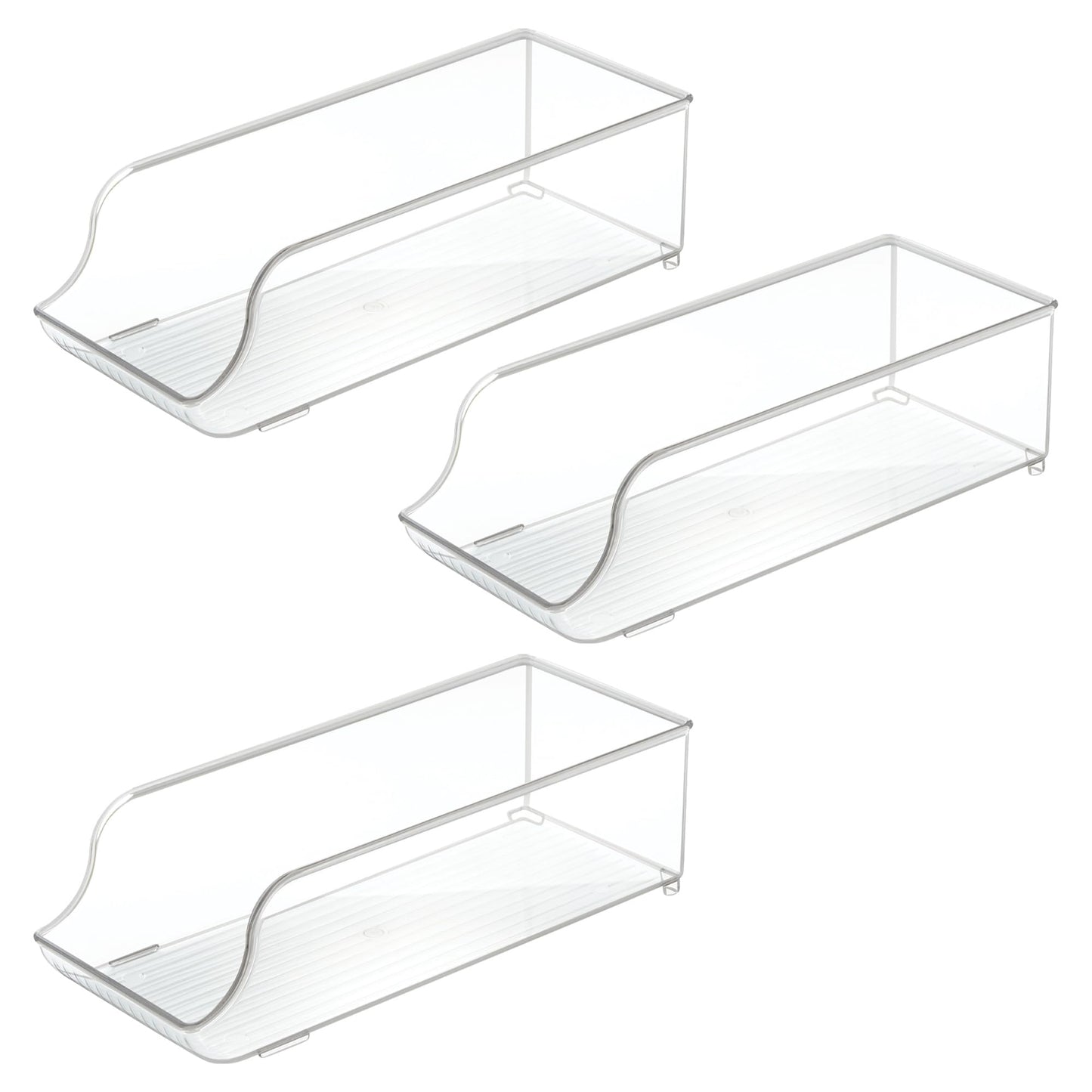 iDesign Soda Can Dispenser for Refrigerator or Pantry - Set of 3 - Clear - Made in USA