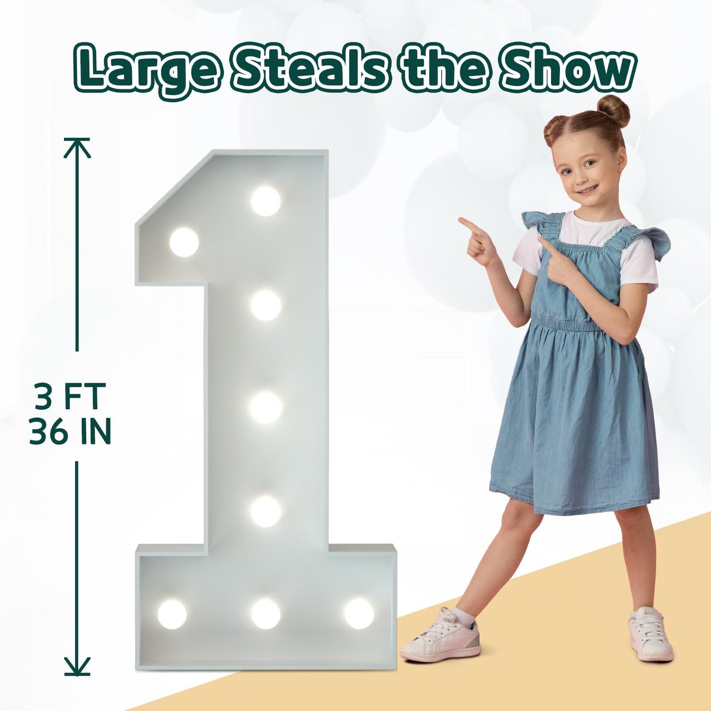 Marquee Numbers 3 Feet Tall Big Light Up Numbers Sweet 16 16th Happy Birthday Decorations Girl Boy White Anniversary Party Decor Large Cardboard Prop Backdrop Sign 16