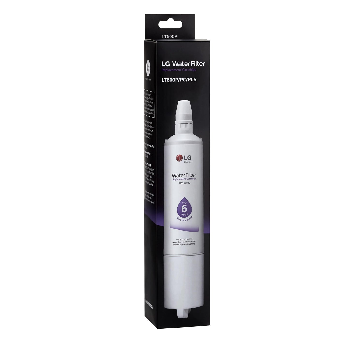 LG LT600P - 6 Month / 300 Gallon Capacity Replacement Refrigerator Water Filter (NSF42 and NSF53 5231JA2006A, 5231JA2006B, 5231JA2006F, or 5231JA2006F, White