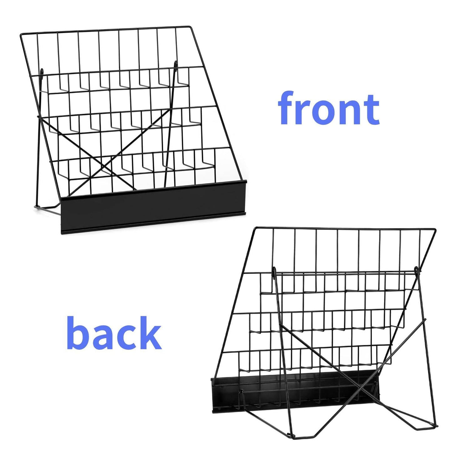 4-Tier Tabletop Book Display Rack, Magazine and CD Holder, 16.14 x 17.95 x 17.24 inches