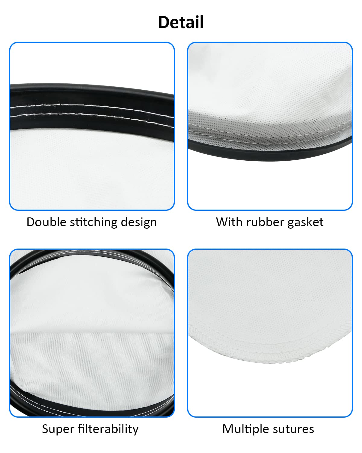ULXIOM 2KE2105000 HEPA Cloth Bag Liner, Fit for Hoover, Royal Backpack Cloth Shoulder Vacuum Cleaner, Fit for Royal RY4000 and RY4001, Fit for Hoover C2401 and C2401010 Shoulder Vac Pro, 2pcs