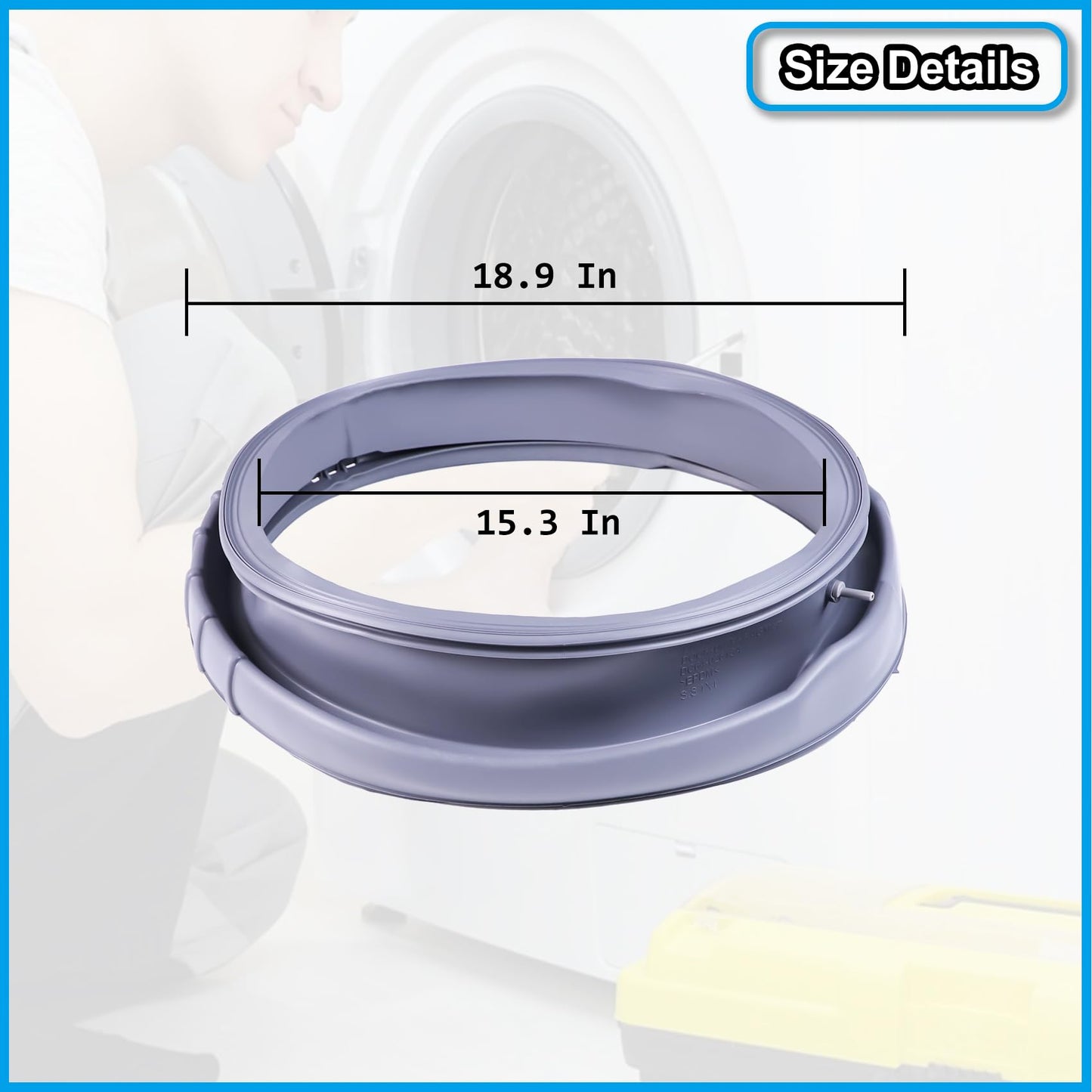 DC97-16596A Washer Door Boot Seal Gasket Diaphragm fit for Samsung Washing Machine WF361BVBEWR WF363BTBEUF WF241ANW WF36J4000AW WF365BTBGWR WF231ANW, Replace# PS4221714 2754513 AP5324179 EAP4221714