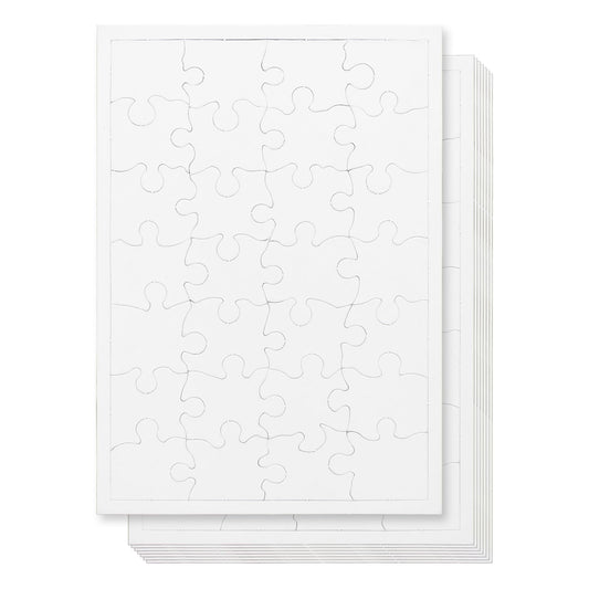 100 Blank Jigsaw Puzzles – 5.5 x 8 Inch, 28 Pieces Each – Hygloss DYI Party invites, Perfect for Decorating, Kids' Activities, Arts & Crafts or Party Favors - Puzzle Pieces to Draw On for Crafts