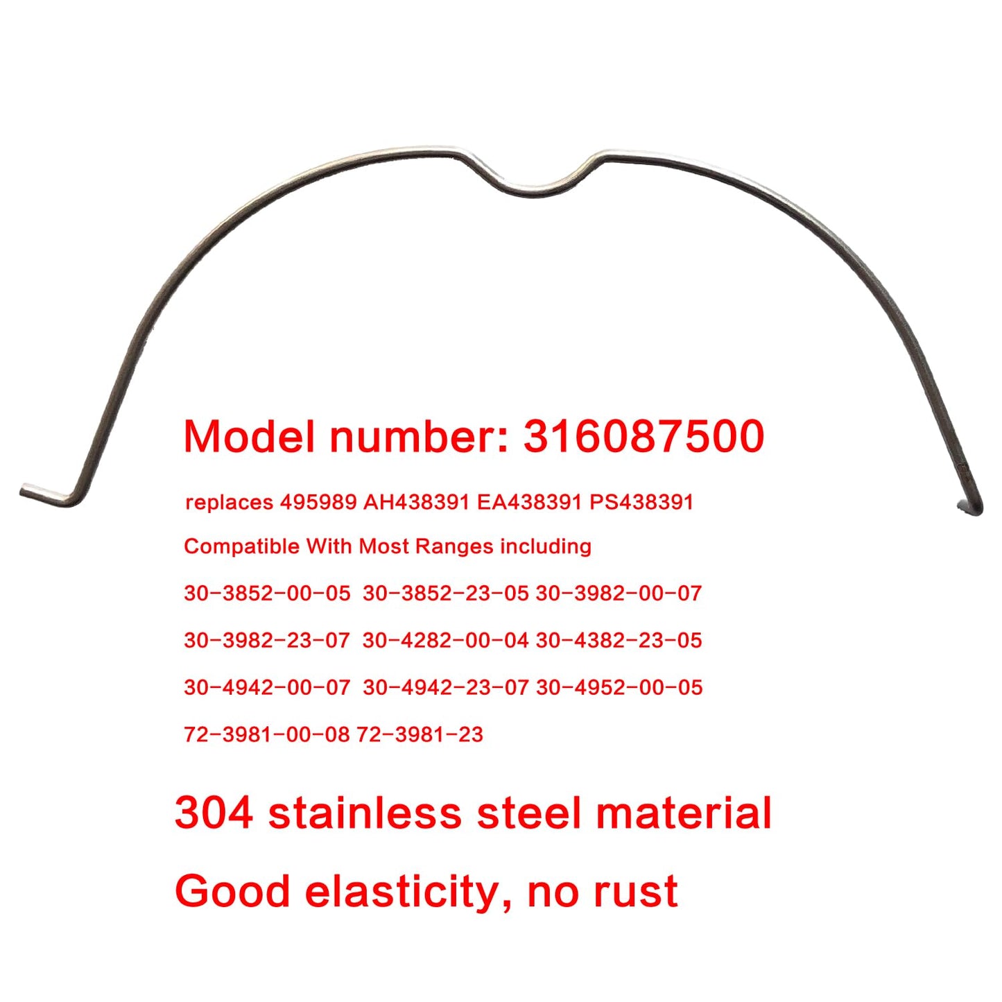 Replacement for Frigidaire 316087500 Range/Stove/Oven Lens Retainer Unit 495989 AH438391 EA438391 PS438391