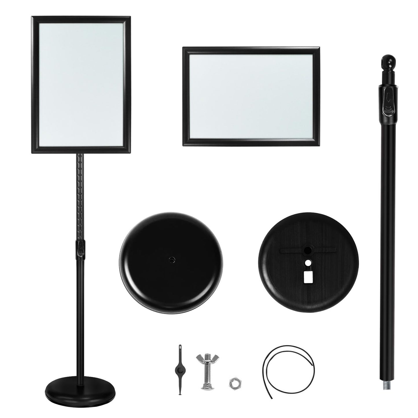 IN WHICH BAY Poster Stand Holder Floor Sign Stands Advertising Display Stand-Oriented Signage Mall Shopping Guide Billboard Wedding Signs Meeting Poster Signs (Black, 11x17inches)