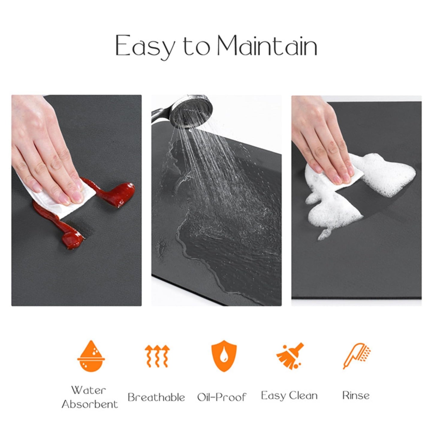 BANEBOR Cuttable Non-Slip Refrigerator Top Cover – Dust-Proof Fridge Protector Mat for Kitchen, Universal Fit for Freezer, Home Appliance Accessories (Dark Grey, 35''x26'')