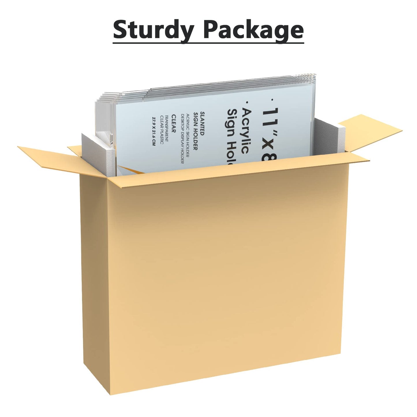 MaxGear Acrylic Sign Holder 8.5x11 Inches Horizontal 12 Pack, Slant Back Clear Tabletop Display Stands for Flyers Menus Documents, Landscape Sign Frames