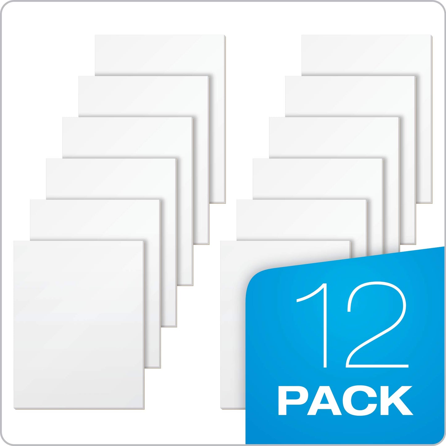TOPS The Legal Pad Plus Writing Pads, Glue-Top, 8-1/2" x 11", Blank, 50 Sheets, 12 Pack (71520) , White