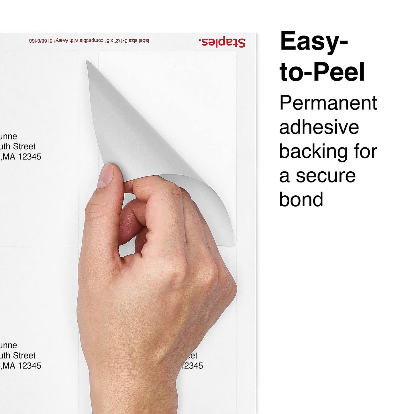 Staples 3-1/2" x 5" Shipping Labels, Bright White – Printable Laser & Inkjet Labels for Packages and Mailing