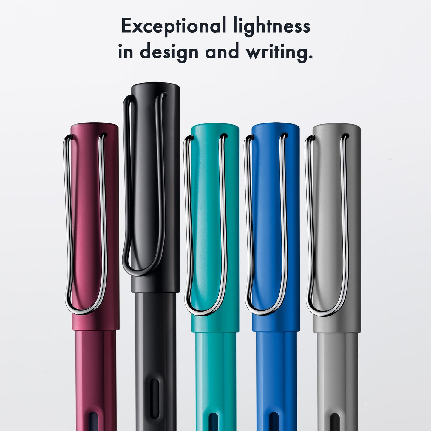 LAMY AL-star graphite - Fountain Pen with ergonomic grip & polished steel nib in size M - lightweight aluminum body - including LAMY T 10 blue cartridge - Right-Handed