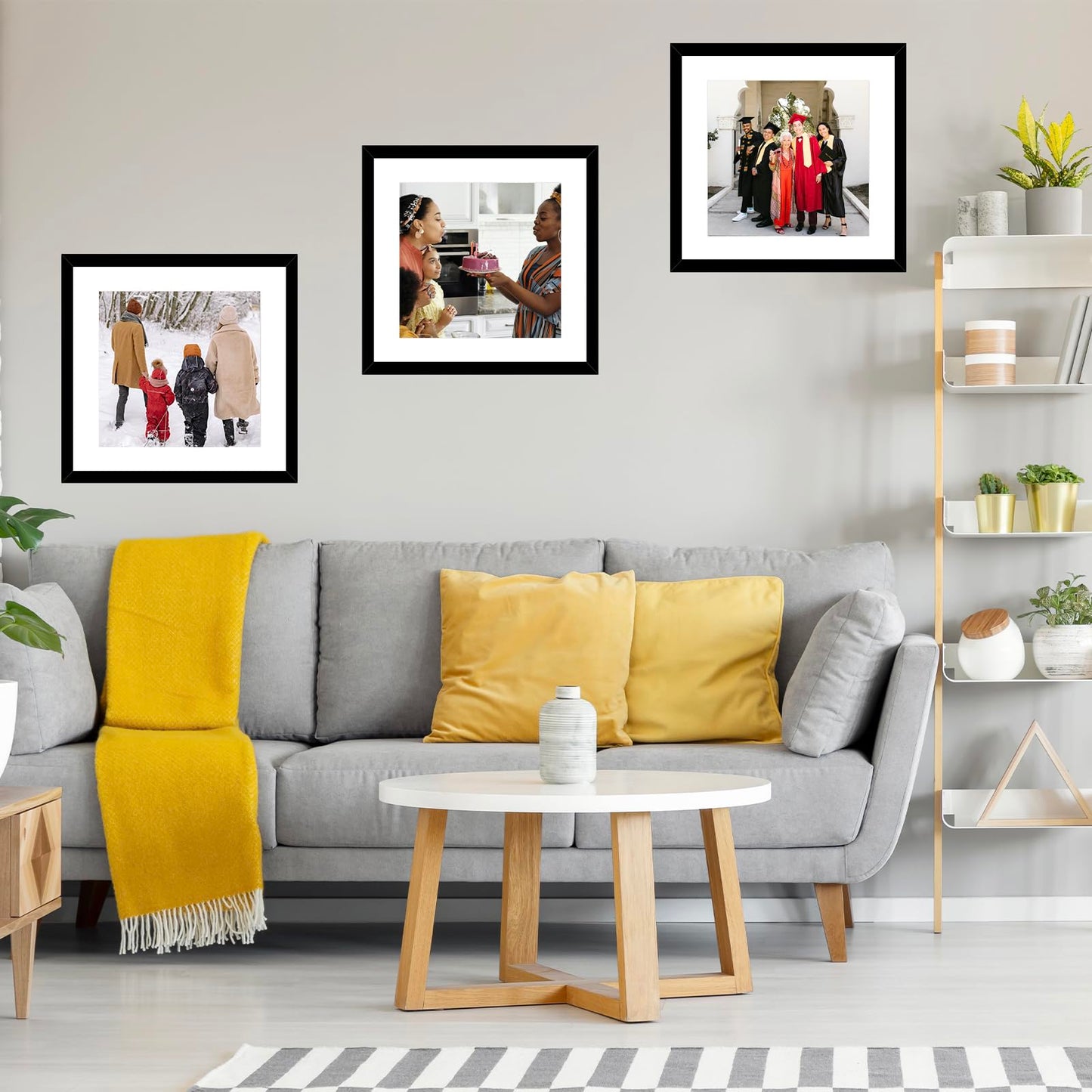 JCJMY 20x20 Picture Frame Black with 16x16 Mat, Display Photo 16x16 with Mat or 20 x 20 Without Mat, Wall Hanging Large 20x20 Poster Frame with Shatter Resistant Plexiglass, Black