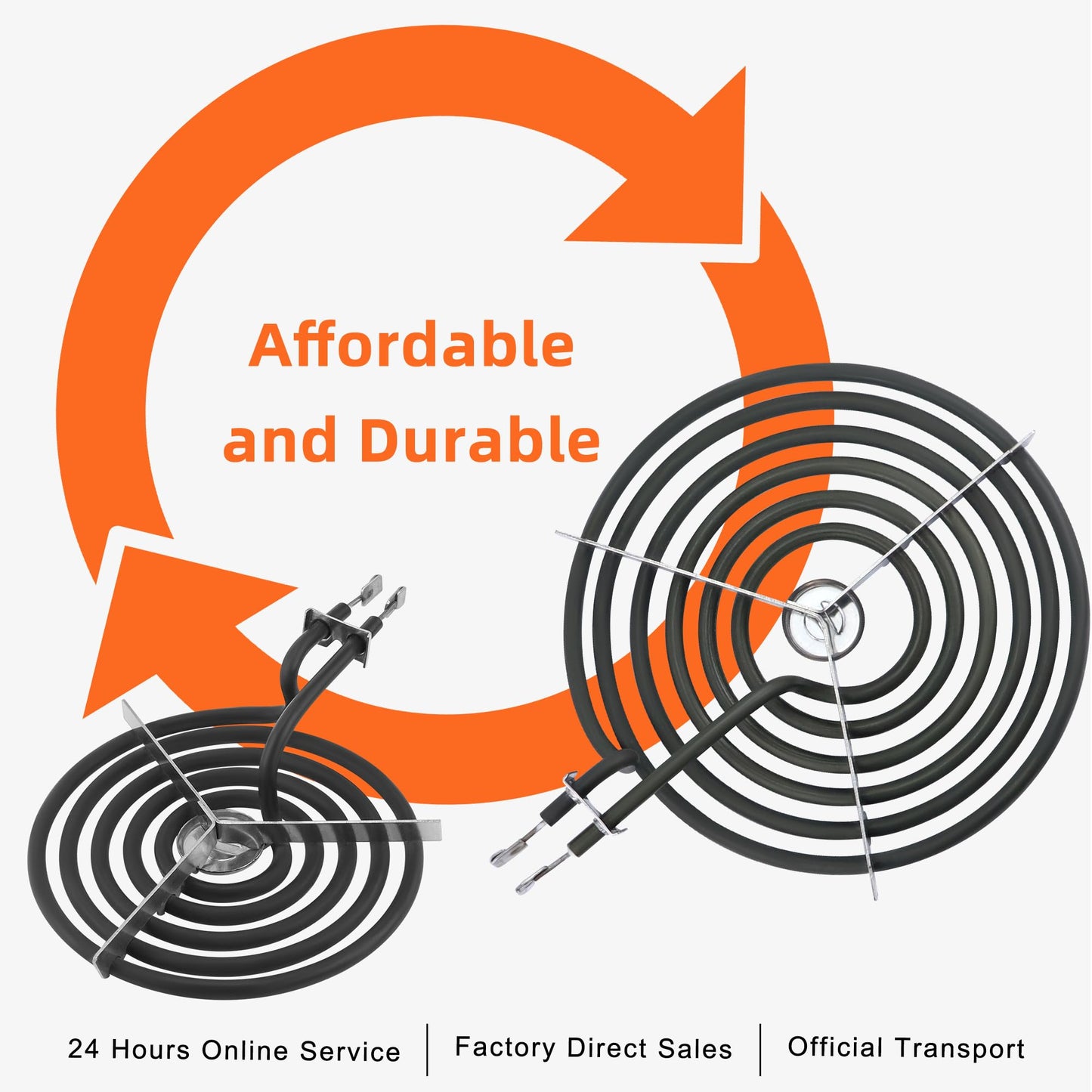 WB30M1 WB30M2 Electric Stove Burner Replacement 4Packs,Includes 2 WB30M1 (6") and 2 WB30M2 (8")-By MIFLUS,Compatible for G-E Hot-point Ken-more Range Stove Electric Burner