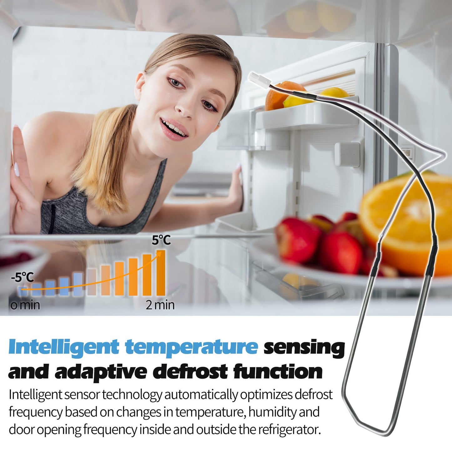 WR02X12603 Refrigerator Defrost Heater Assembly Compatible With GE Heavy DUTY GFSS6KKXASS DFSF9VKBABB, 1476453 Fridge Defrost Heater Metal Sheath Replace AH2322740 EA2322740 PS2322740 AP4345195