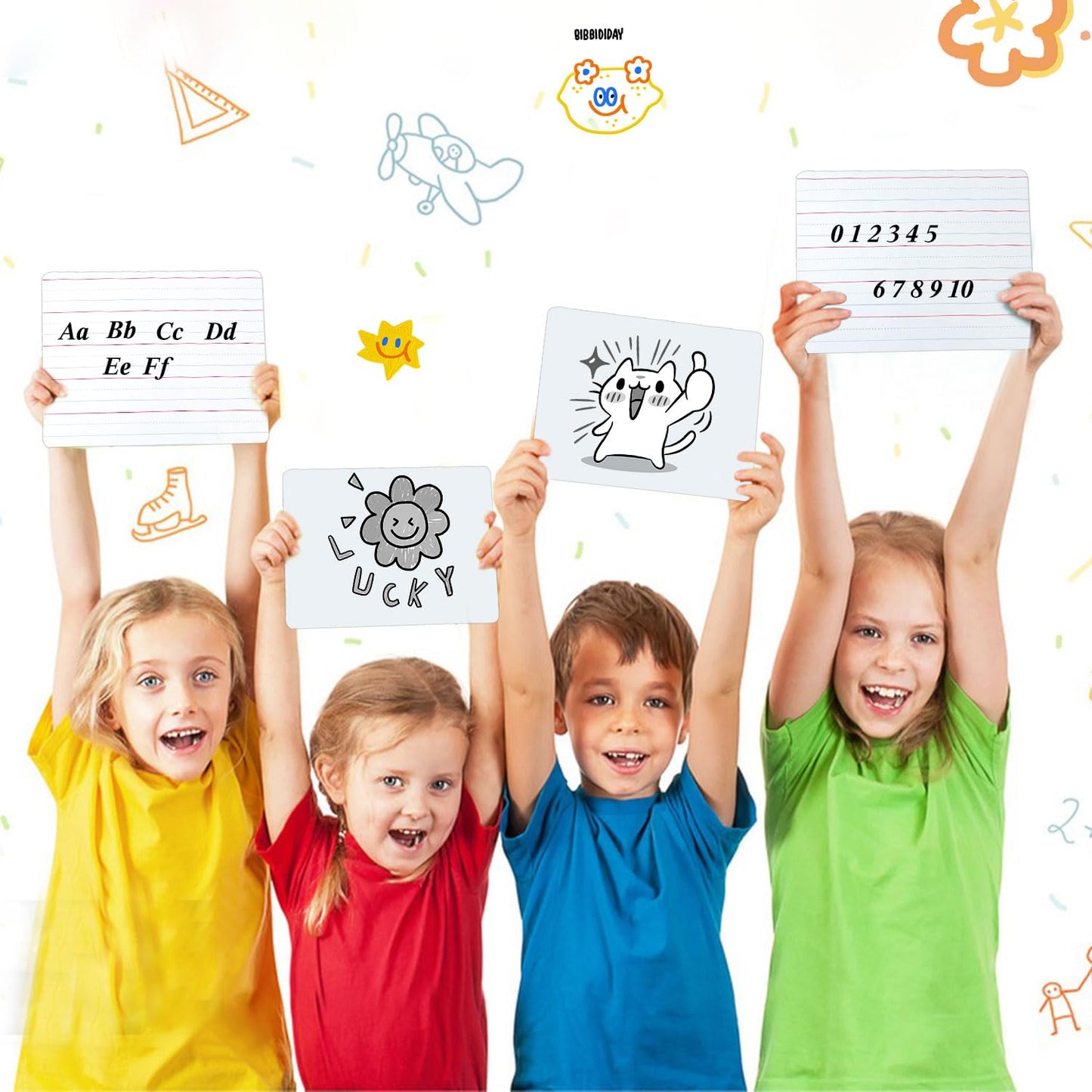 24 Pack Dry Erase Boards, 9"x12" Double Sided Whiteboards Small Whiteboards with Lines for Students, Kids, Teacher Classroom, Mini Portable White Boards with 24 Makers, 24 Erasers