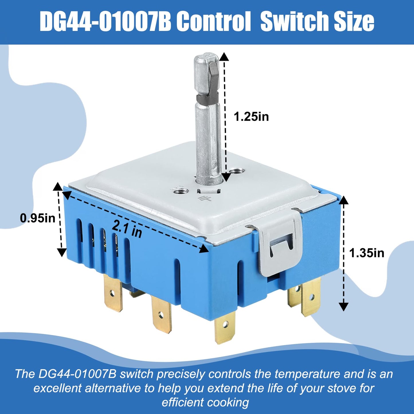 DG44-01007B DG44-01007A PER001-13 T Triple Burner Switch Compatible with Samsung Range, Replaces DG44-01007A PER001-03 T PER001-13 T, DG44-01007B Regulator for Precise Temperature Control
