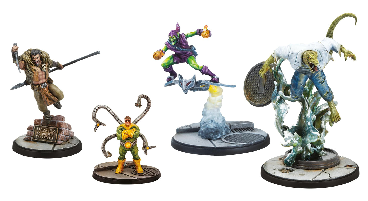 Marvel: Crisis Protocol Spider-Foes AFFILIATION PACK - Unleash Sinister Villains on the Tabletop! Superhero Strategy Game, Ages 14+, 2 Players, 90 Minute Playtime, Made by Atomic Mass Games