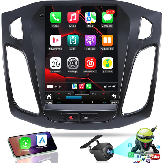 10.4 inches Android12 Car Stereo Ford Focus Radio Upgrade 2012-2018 with Touch Screen 1024 * 768 RDS Auto with GPS Bluetooth 5GWiFi Backup Camera