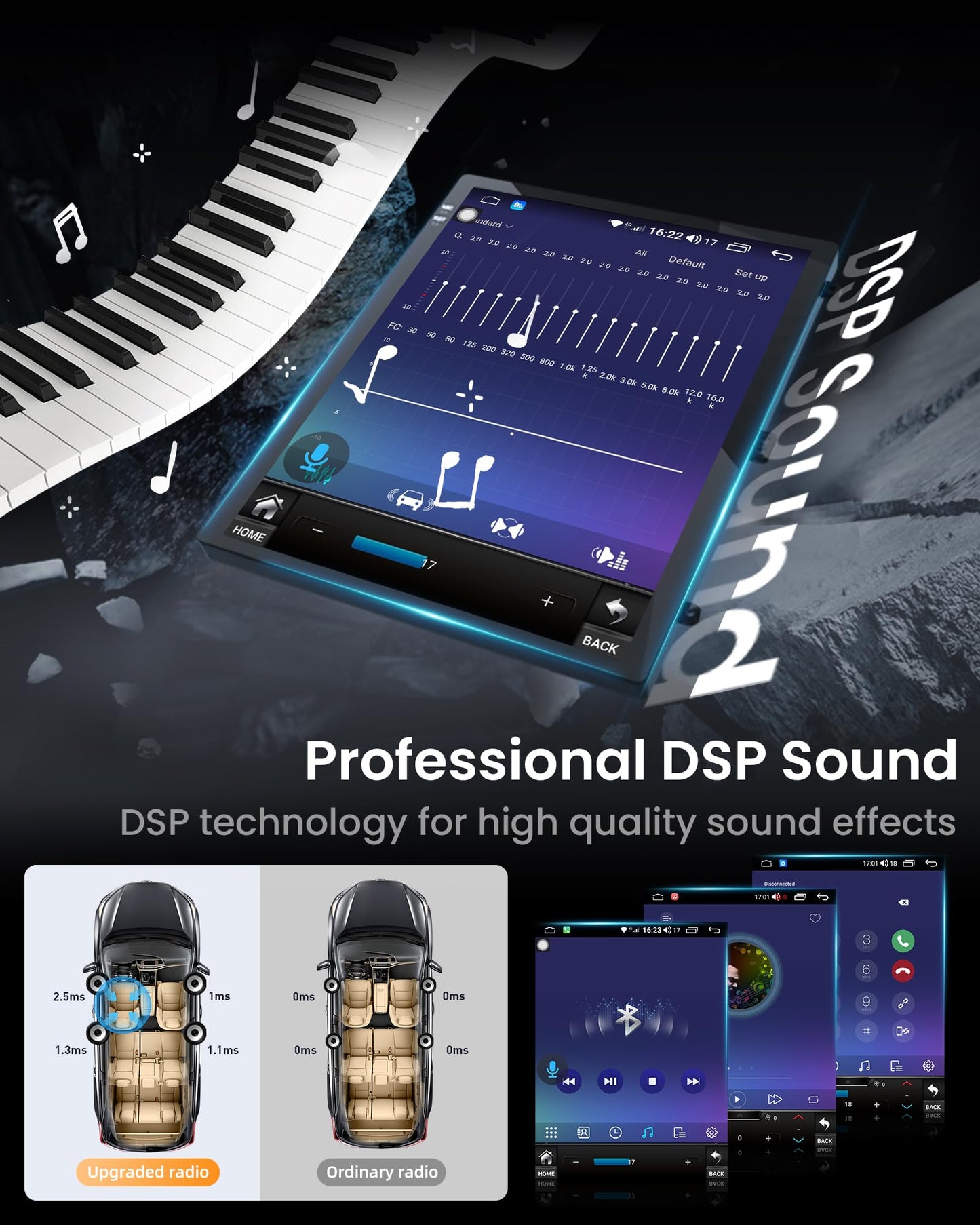 10.4 inches Android12 Car Stereo Ford Focus Radio Upgrade 2012-2018 with Touch Screen 1024 * 768 RDS Auto with GPS Bluetooth 5GWiFi Backup Camera