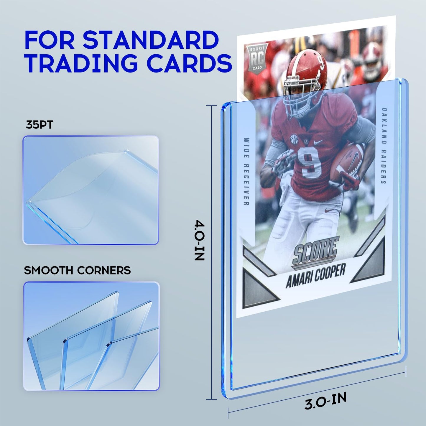 1000 Pack Card Sleeves Toploaders, Hard Plastic Top Loaders, Baseball Sports Trading PKM Card Holder Protectors (500 Toploaders + 500 Sleeves)