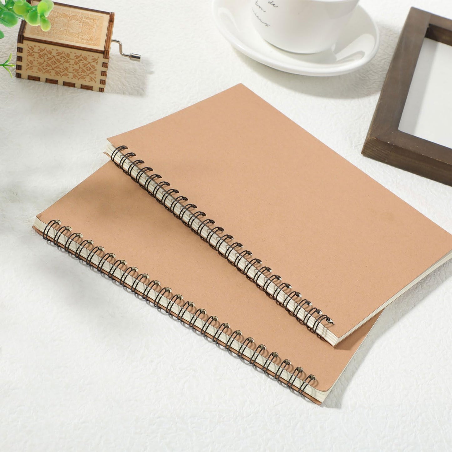 Epakh 22 Pack A5 Spiral Notebook with Kraft Cover, Back to School Hardcover Spiral Journal Notebook 5.5 x 8.3 Inch, First Day of School Travel Journal Notepad, 50 Sheets 100 Pages(Brown,Lined)