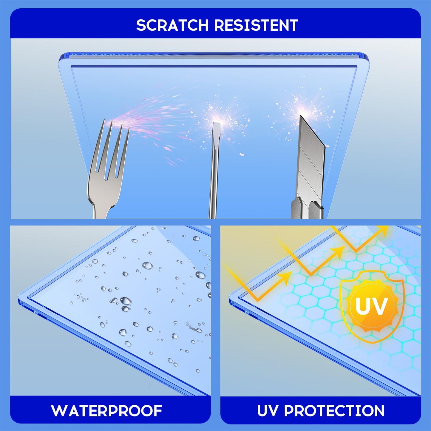 1000 Pack Card Sleeves Toploaders, Hard Plastic Top Loaders, Baseball Sports Trading PKM Card Holder Protectors (500 Toploaders + 500 Sleeves)