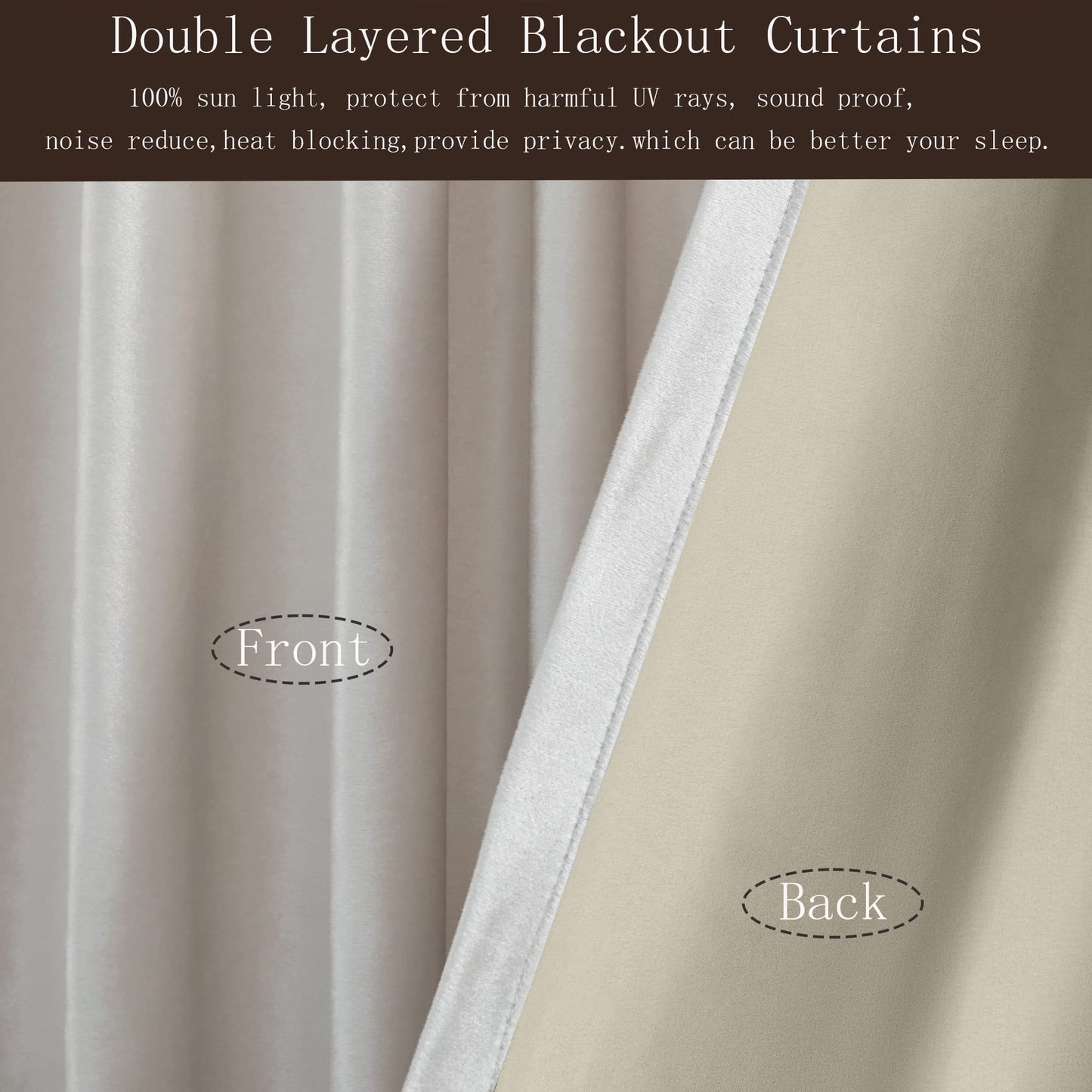 100% Blackout Ivory Off White Velvet Curtains 108 inch Long for Living Room,Set of 2 Panels Liner Rod Pocket Back Tab Thermal Window Drapes Room Darkening Heavy Decorative Curtains for Bedroom