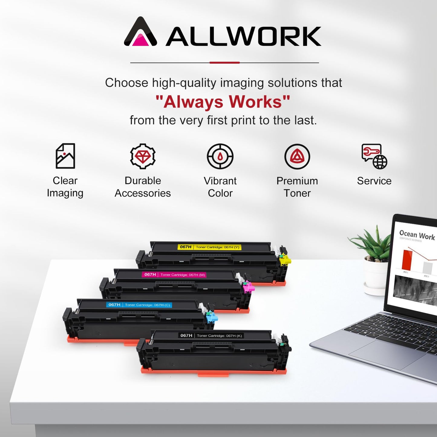 067H High Yield Toner Cartridge Compatible Replacement for Canon 067H 067 High Capacity Works for Canon Color imageCLASS MF650C LBP630C Series MF656Cdw MF653Cdw MF654Cdw LBP632Cdw Printer 4-Pack