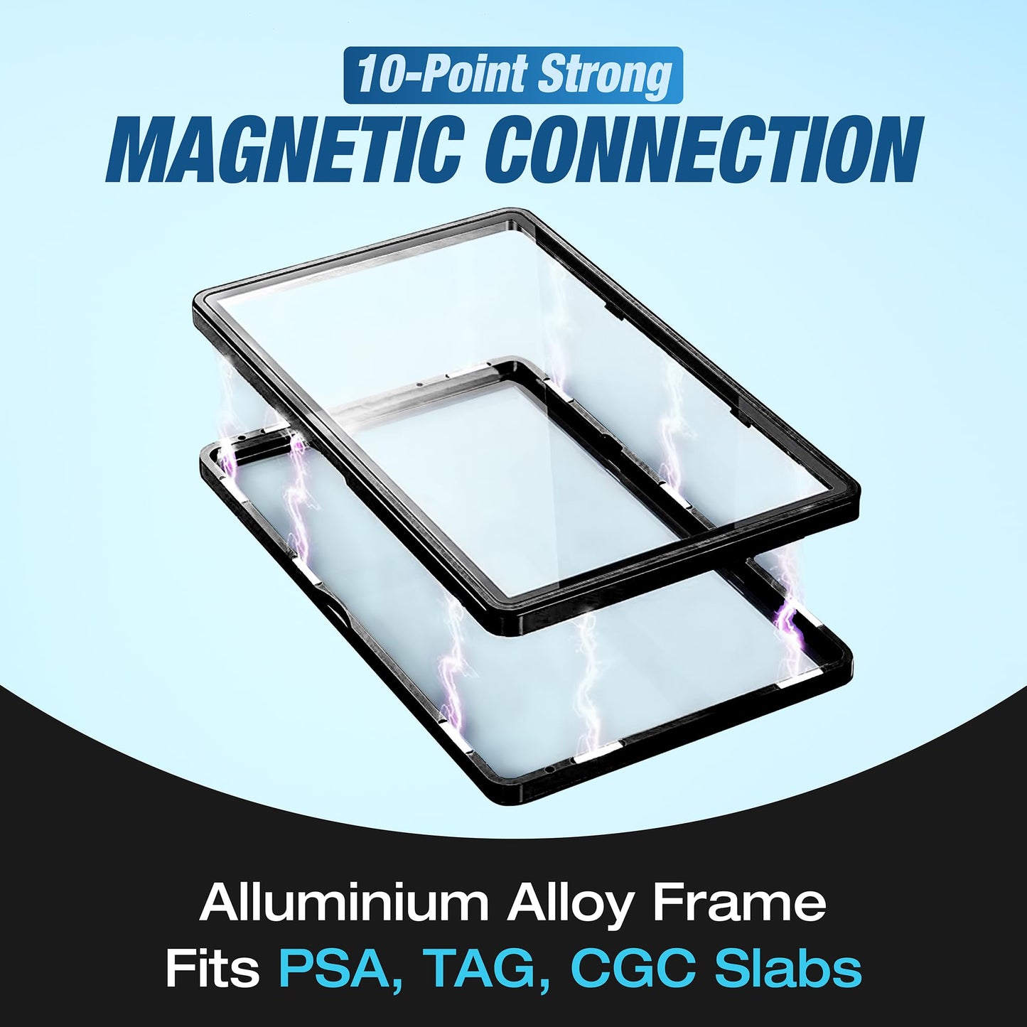 (3-Pack) SellCCG PSA Slab Case Graded Card Guard PSA, TAG & CGC Metal Magnetic UV Protection Glass Display Bumper Box Protector