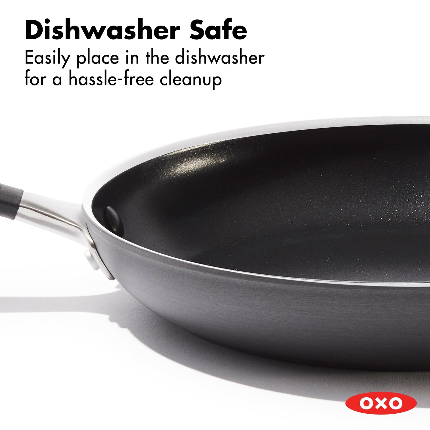 OXO 10” Non-Stick Every Day Frying Pan, BPA-Free Comfort Grip Silicone Handle, Dishwasher & Oven Safe, PFAS-Free Ceramic Skillet, Black