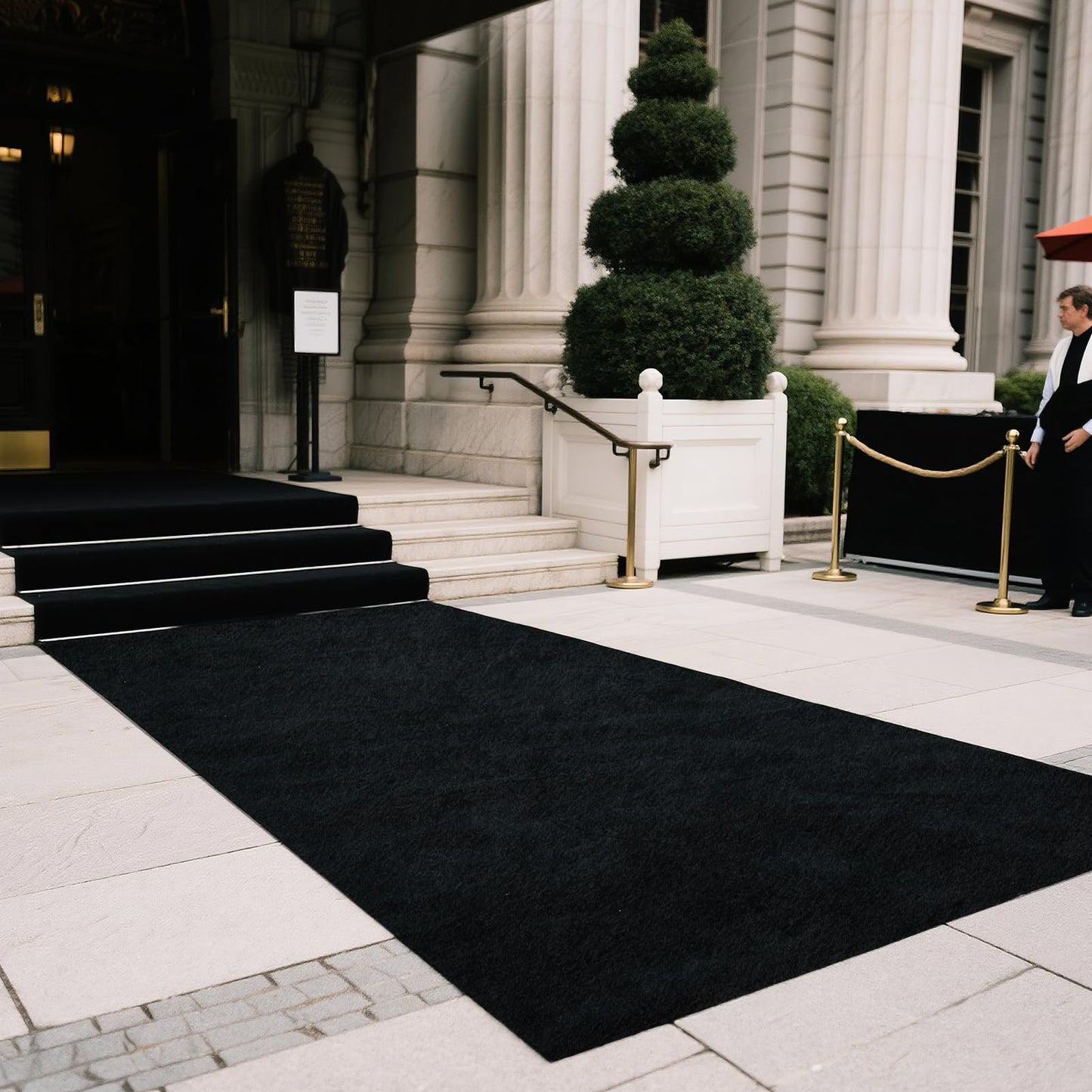 450 GSM Extra Thick Waterproof Black Carpet Runner for Events Decorations, 3X10 Ft Not Slip Red Runner Aisle Runway Rug for Wedding, Party, Banquet, Activity Entrance and Special Events Decorations