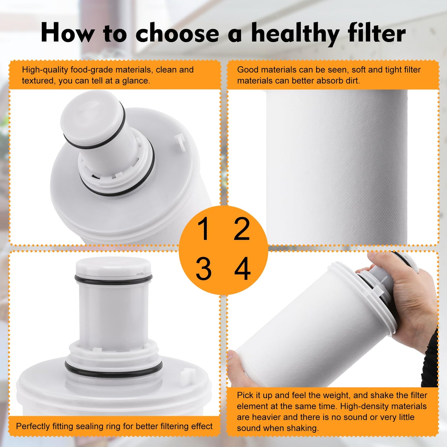 100186 Water Filter Replacement Compatible with Amway eSpring Water Purifier, CTC Activated Carbon, Effectively Adsorbs Harmful Elements, Retains Beneficial Minerals. Lasts 1 Year or Filters 1320 gal