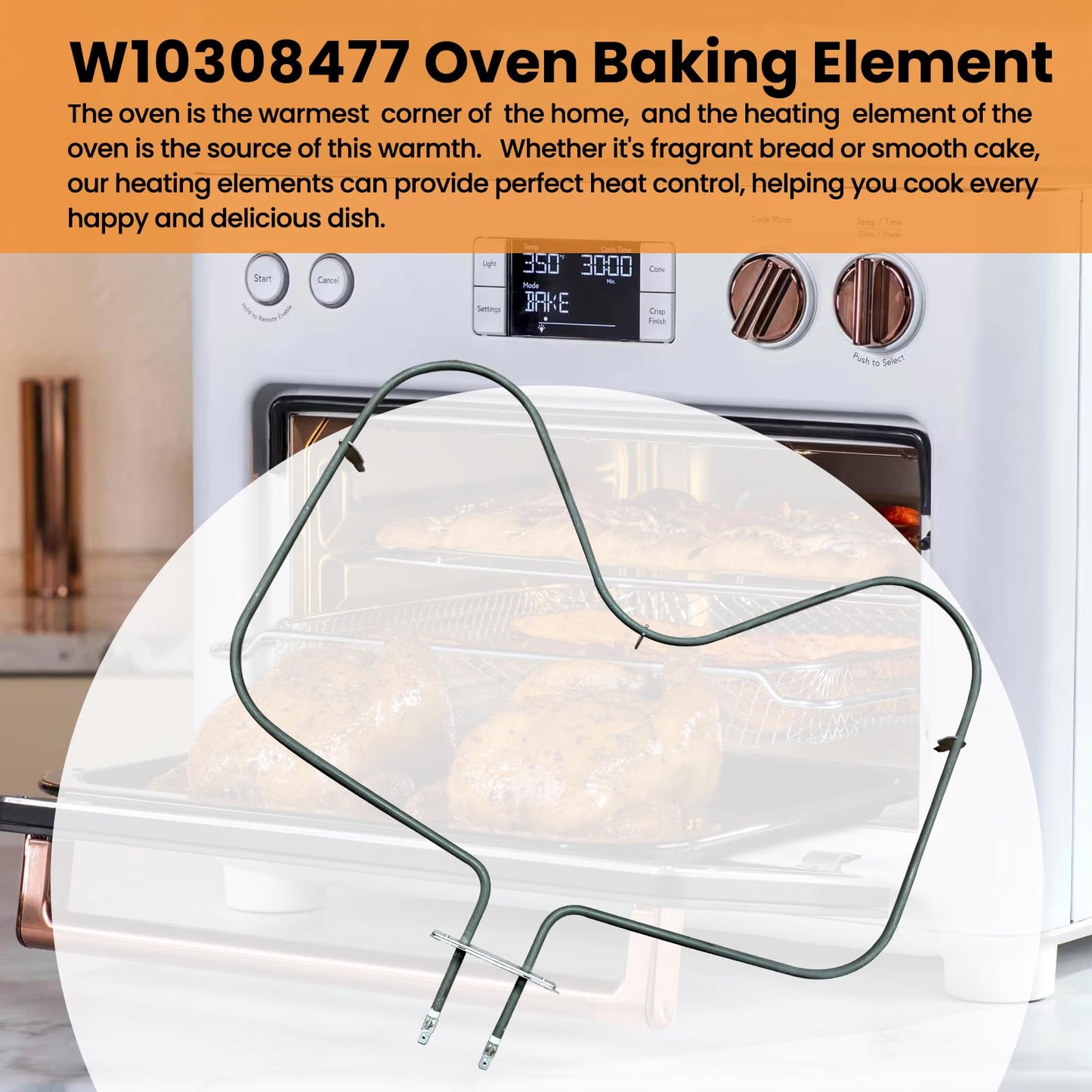 Xzionh WP308180 W10308477 Oven Bake Element Compatible With Whirlpool Electric Freestanding Range,Replacement AP6019197,3195067,8053713,814432,9758519,9758541,W10308477,WPW10308477vp,1719751