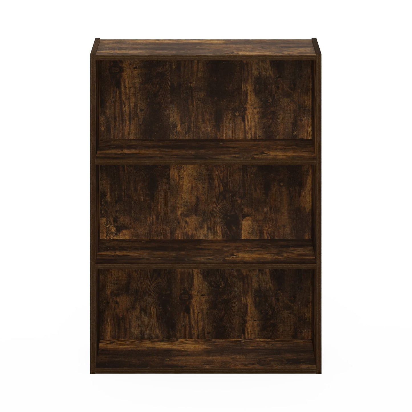 Furinno PASIR Book Shelf, 3-Tier Bookshelf, Storage Shelves Bookcase, 9.7 x 23.7 x 31.5, for Living Room, Bedroom, Home Office, Amber Pine