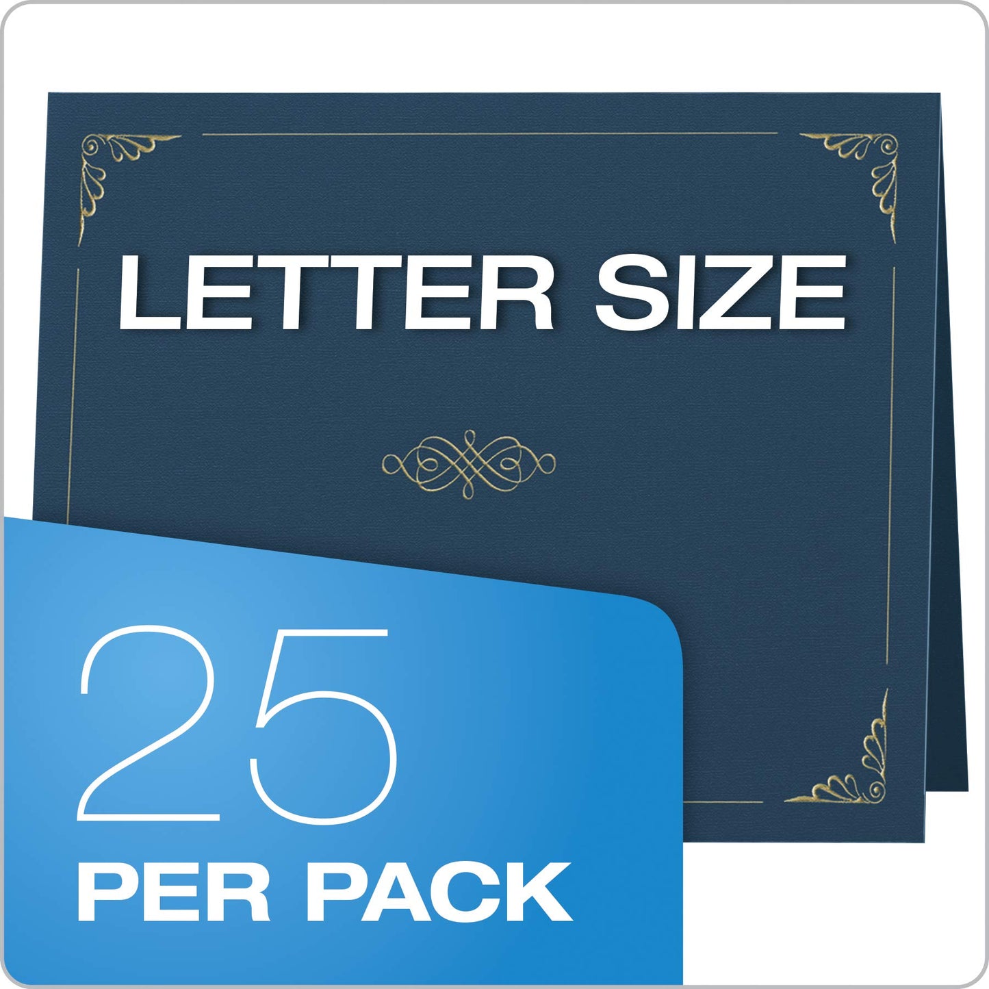 Oxford Certificate Holders, Diploma Covers for Letter Size 8.5x11 Certificates, Cardstock, Dark Blue, Letter Size, 25 per Pack (299235)