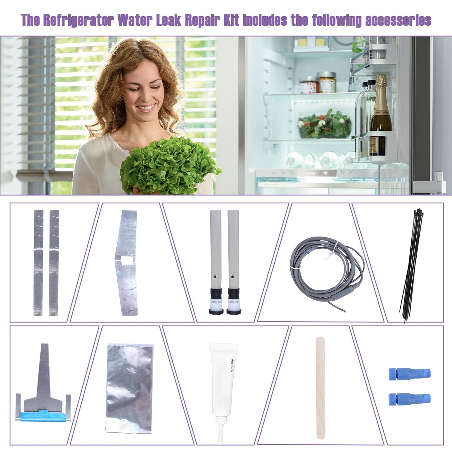 Sthovd DA82-01415A Secondary Heater and Moisture Kit Replacements For Samsung Refrigerator Water Leak Service Kit 3436781 AP5957964 EAP10058968 PS10058968 PS1005968 Refrigerator Water Leak Repair Kit