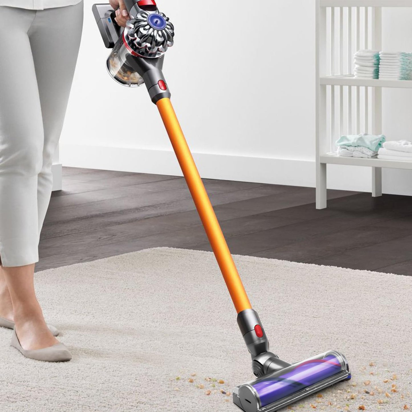 Garbage fighter Upgraded Quick-Release Motorhead Cleaner for Dyson V7 V8 V10 V11 V15 Vacuum Cleaner Head SV10 SV11 SV12 SV14 Replacement Part Electric Head for Hardwood Floor Carpets