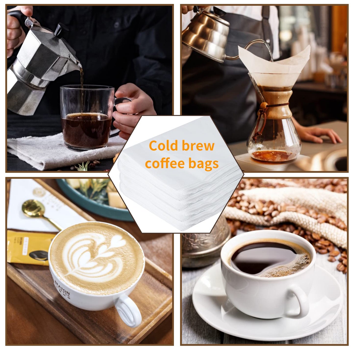 50 Pack Cold Brew Coffee Filters, 20" X 20" Commercial Cold Brew Filters, Filter Bag for Brew Up To 5 LBS Coffee, Fits 5 Gallon Buckets