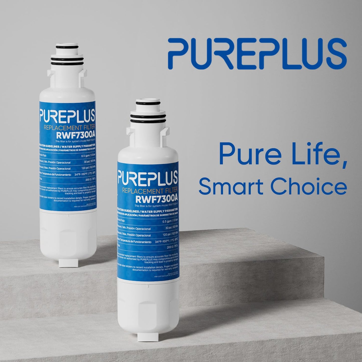 PUREPLUS HX2019FR-A Replacement Refrigerator Water Filter, Compatible with Hisense HX2019FR-A, HX2019F-A, HRM260N6TSE, HRFD560SW, HRCD585BW, HRFD634BW, HRCD650BW, HRCD586TBWB, Mora MRM260N6TSE, 3PACK