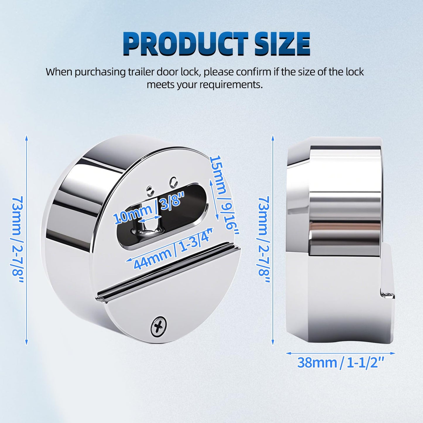 Mardili Hidden Shackle Trailer Puck Padlocks with Keyed Alike, 2-7/8" Puck Lock,Moving Trucks & Vans Door Lock, Soild Steel, Pack of 3