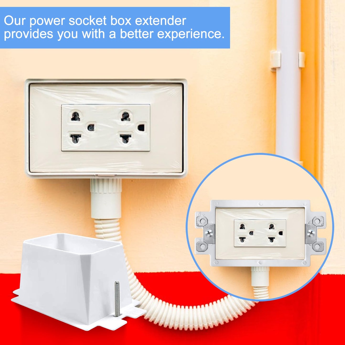 100PCS BE1-2 Electrical Outlet Box Extenders with 200PCS Screws, (1-Gang)Electrical Power Outlet Box Extender,Single Gang Box Extender Electric Box Extender 1 Gang Power Switch Receptacles Accessories