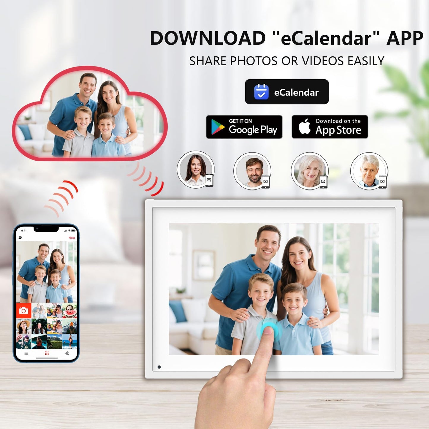 10.1 Inch Smart Digital Calendar Planner & Chore Chart, IPS HD Touchscreen Interactive Display for Family Schedules, Streamline Household Organization - Built-in Digital Picture Frames Function