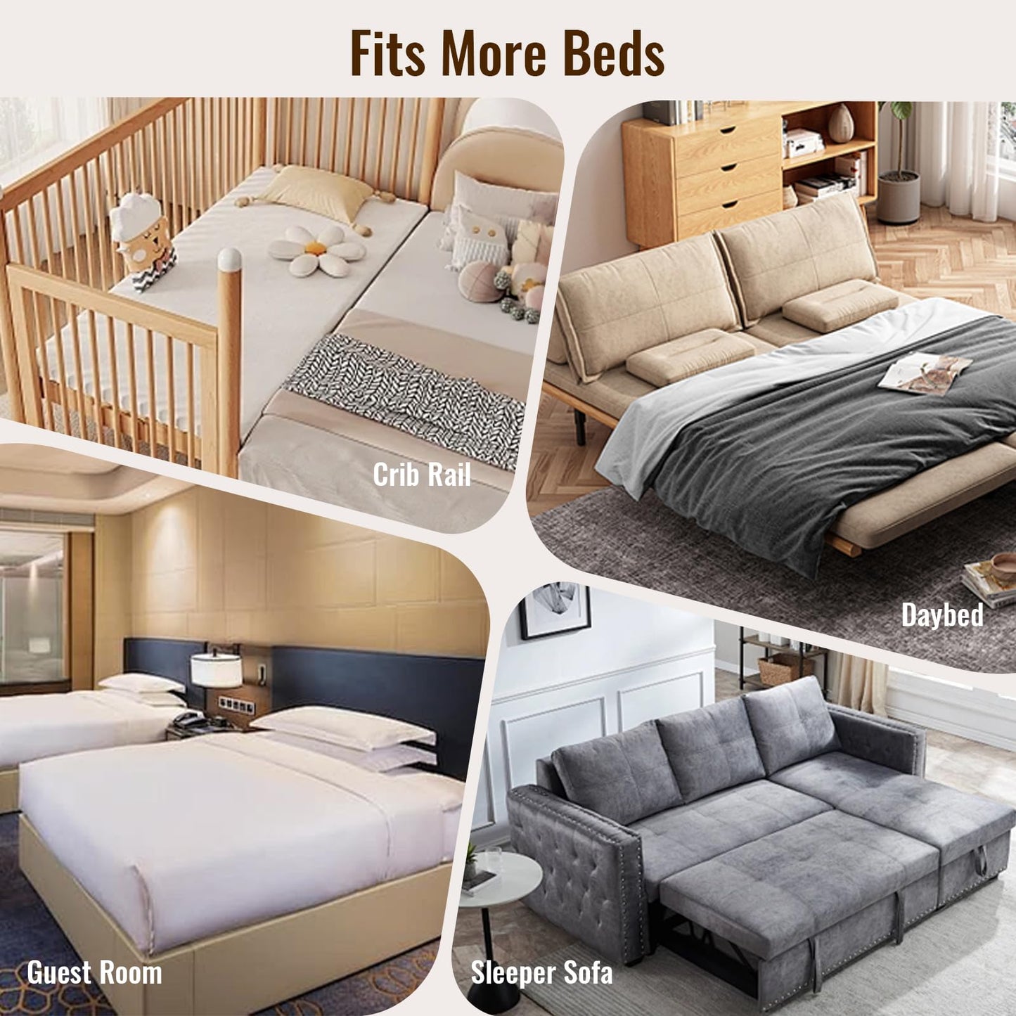 Vekkia 80 x 12 Extra-Wide & Thin Twin to King Converter- Split King Gap Filler (0-3") with Upgraded T-Shaped Design,Washable Cover, Fits Family Beds, Guest Room, Hotel & Vacation Rentals