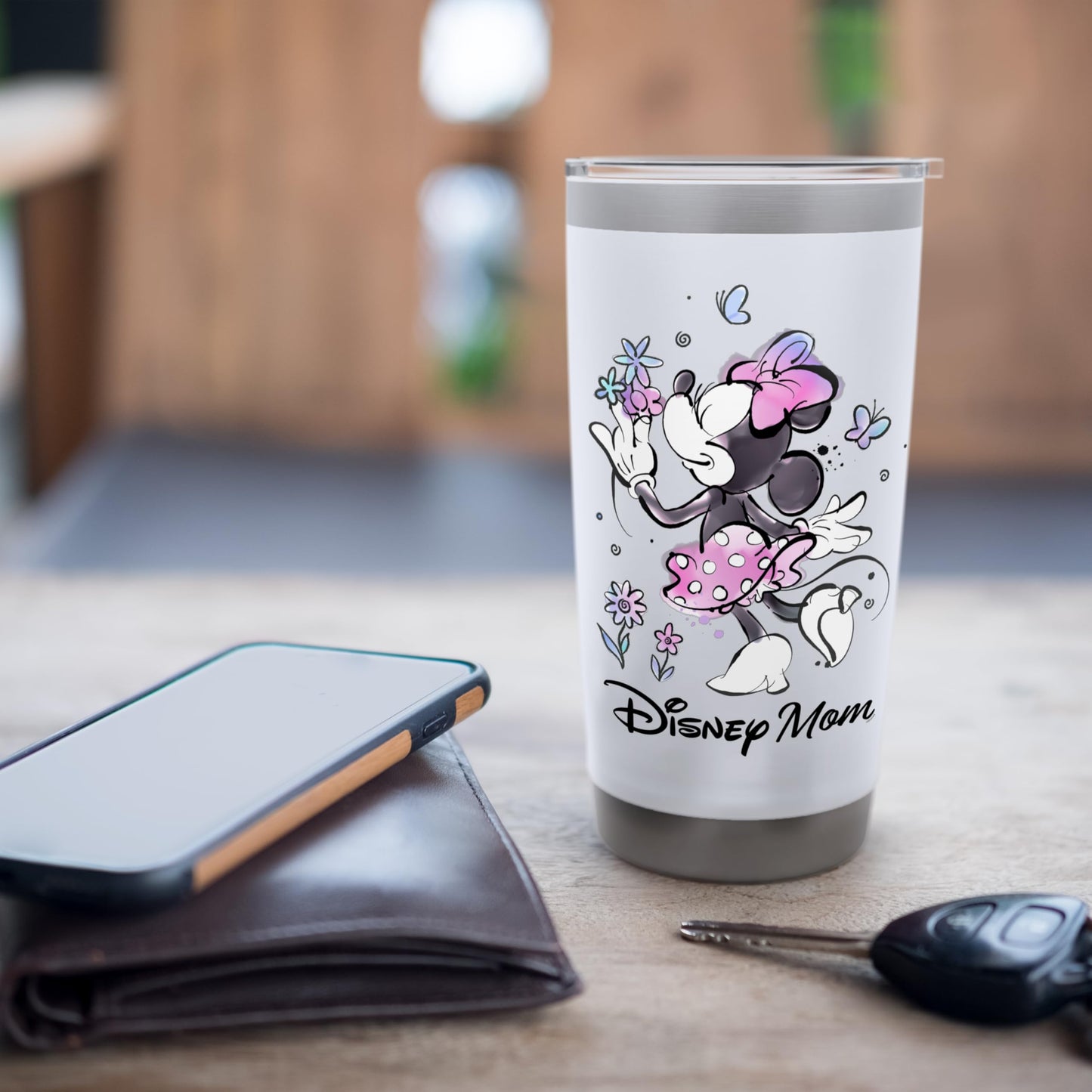 Disney Mom Minnie & Flowers Family Trip Mother’s Day Gift Stainless Steel Insulated Tumbler