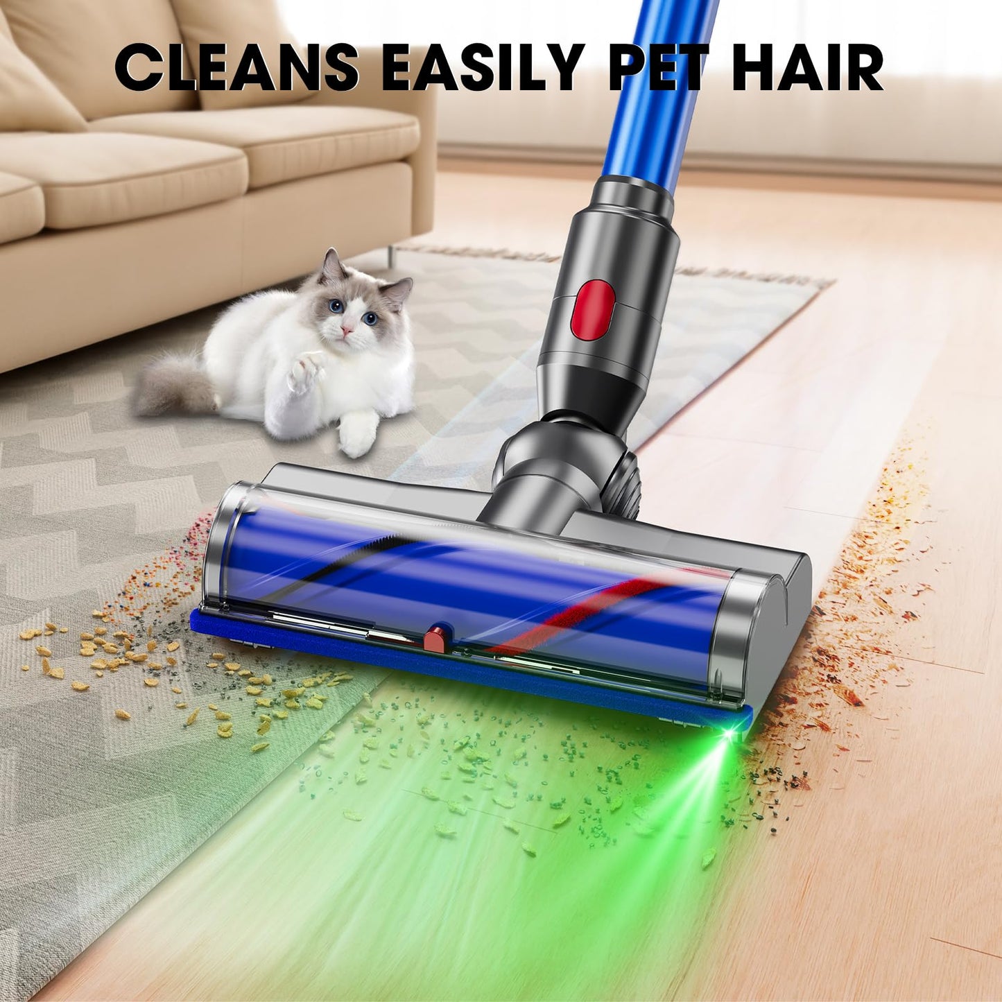 MYUAKO Vacuum Attachments for Dy-Son V8/V11/V15/V10/V7 Cordless Vacuum, Upgrade Anti-Tangle Quick Release Dy-Son Pet Hair Attachment, Dy-Son Vacuum Parts Floor Cleaner for Wood Floor/Carpets/Tile