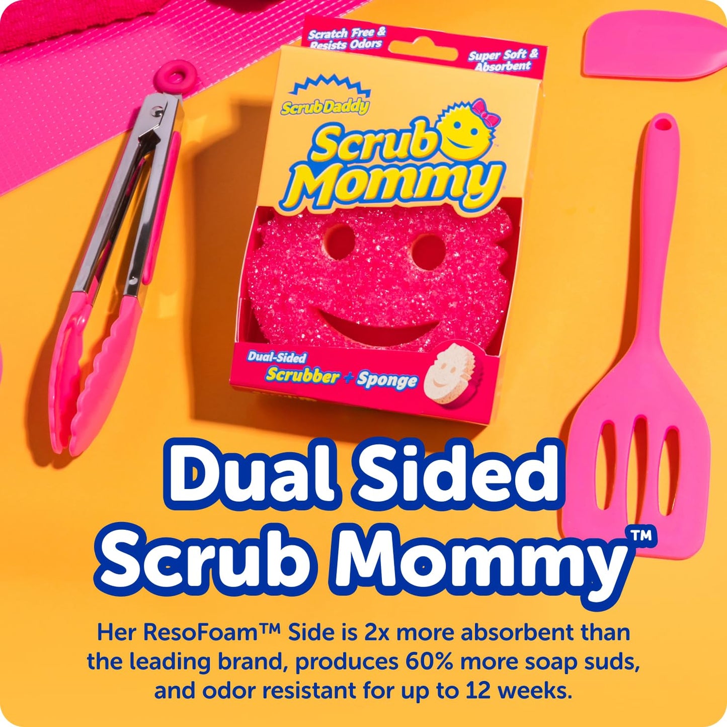 Scrub Daddy Original (4) + Scrub Mommy Kitchen Sponges (4) - Scratch-Free Dish Scrubber - Multipurpose Kitchen Cleaning Sponges - BPA Free Polymer Foam - Stain & Odor Resistant (8 Pack)