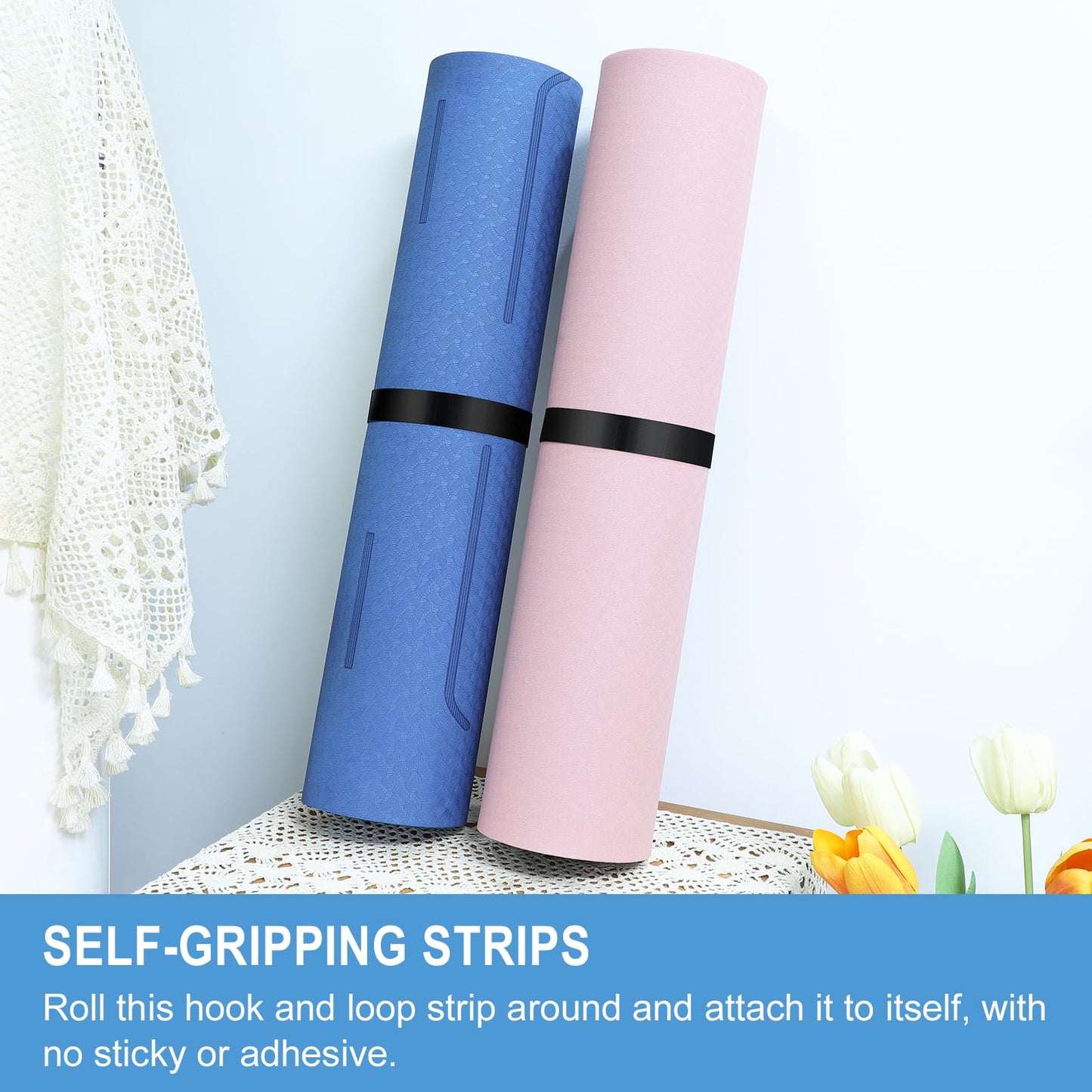 1/2in x 1,000ft Hook and Loop Roll | Double-Sided Strips, Self-Gripping Straps | Reusable Multi-Purpose Wrap Fasteners for Home, Office, Data Center, and More (100ft x 10 Packs)